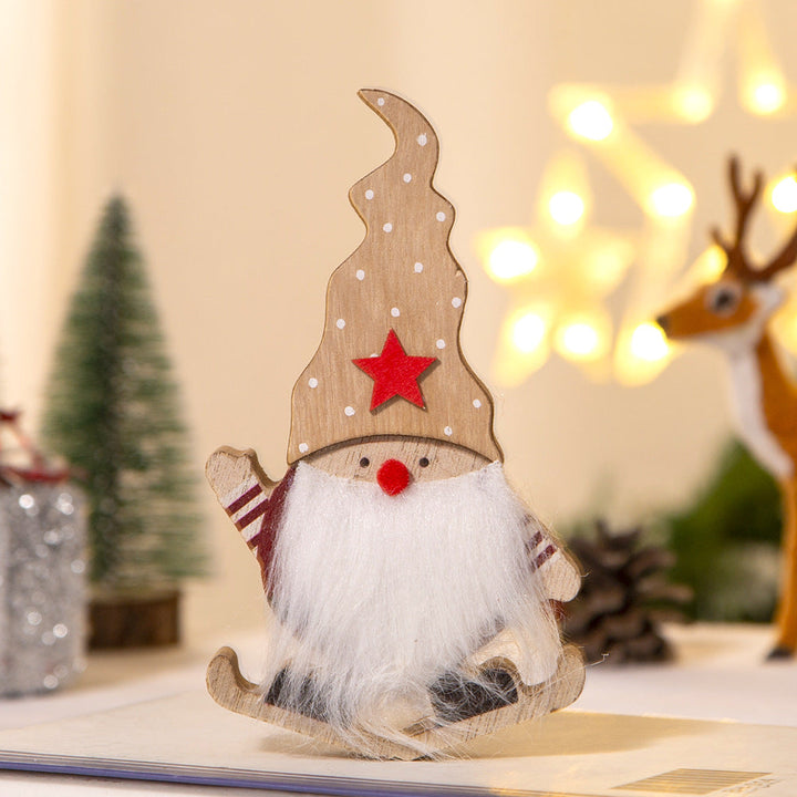 Christmas Wooden Santa Sleigh Ornament for Small Spaces