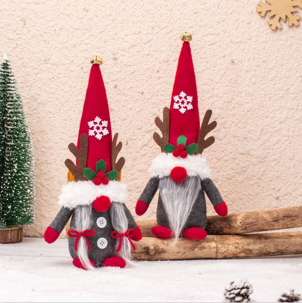 Christmas Gnome Pair for a Cozy Woodland Holiday Display