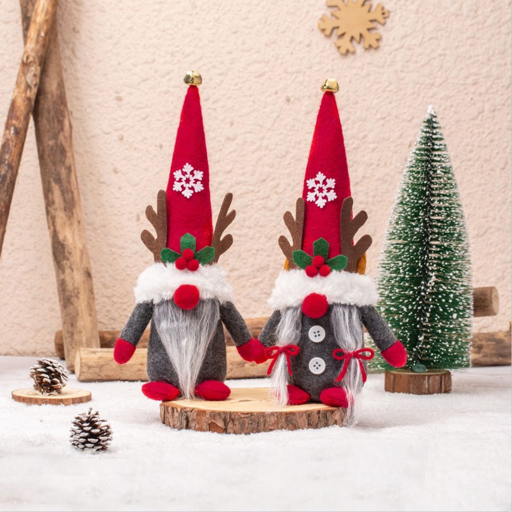 Christmas Gnome Pair for a Cozy Woodland Holiday Display