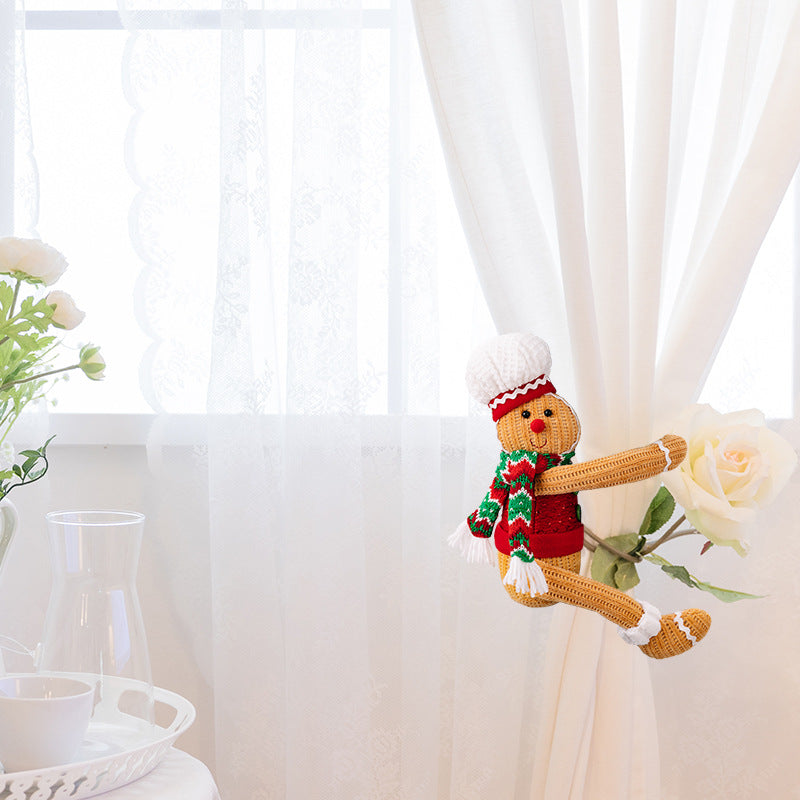 Christmas Curtain Tieback — Gingerbread Holiday Cheer