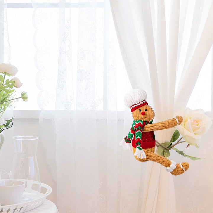 Christmas Curtain Tieback — Gingerbread Holiday Cheer