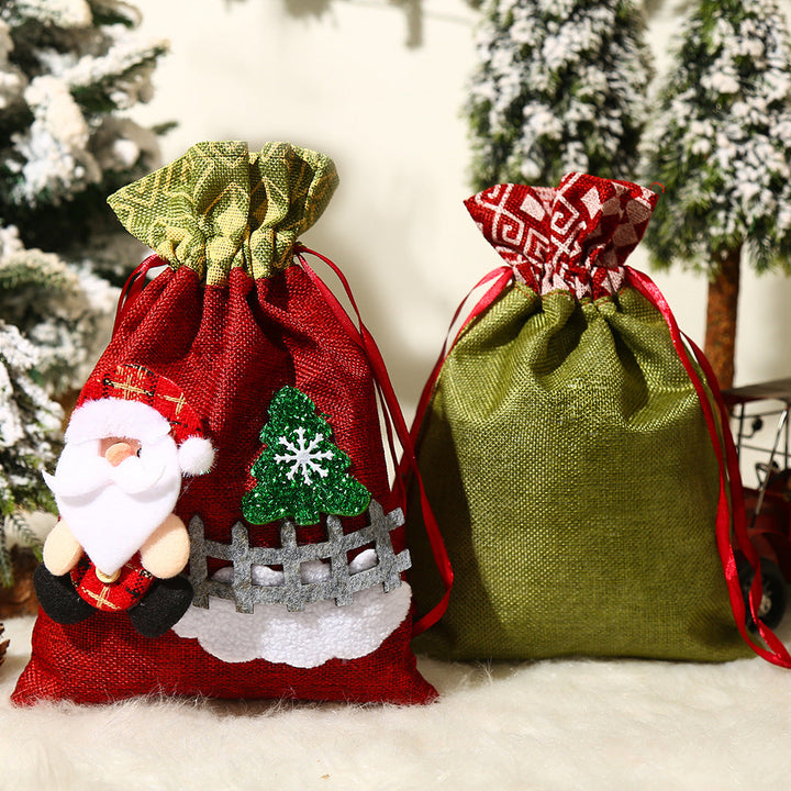 Christmas Gift Bags Set of 2 Reusable Snowman Pouches