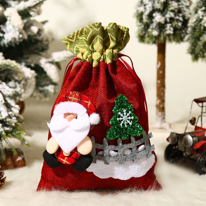 Christmas Gift Bags Set of 2 Reusable Snowman Pouches