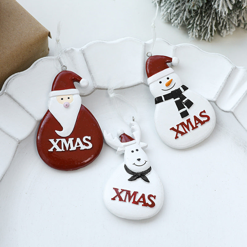 Christmas Tree Ornaments, Santa Snowman Reindeer