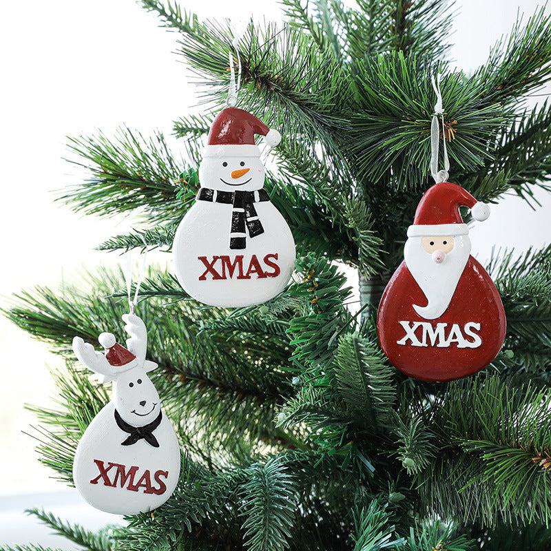 Christmas Tree Ornaments, Santa Snowman Reindeer