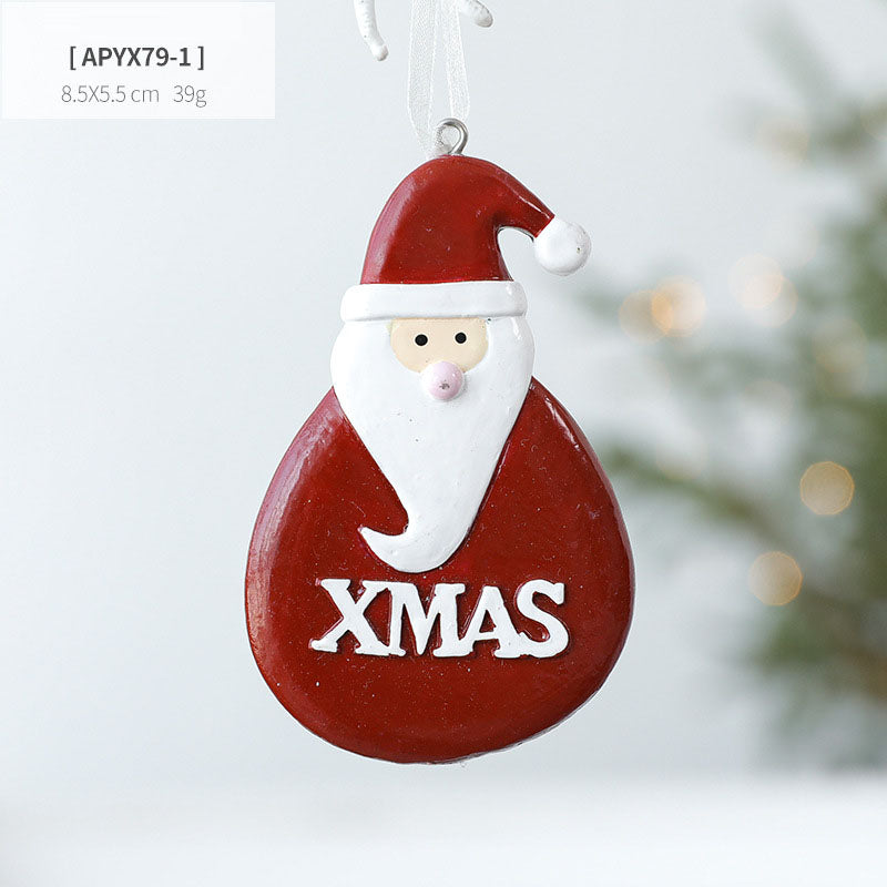 Christmas Tree Ornaments, Santa Snowman Reindeer