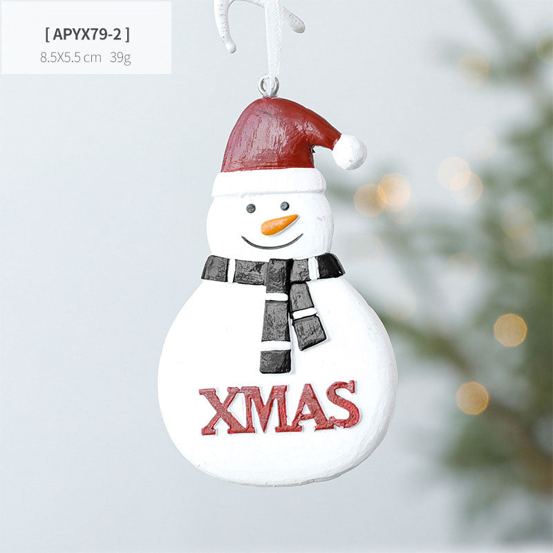 Christmas Tree Ornaments, Santa Snowman Reindeer