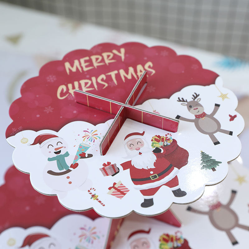 Three-Tier Christmas Cake Stand Dessert Table Display