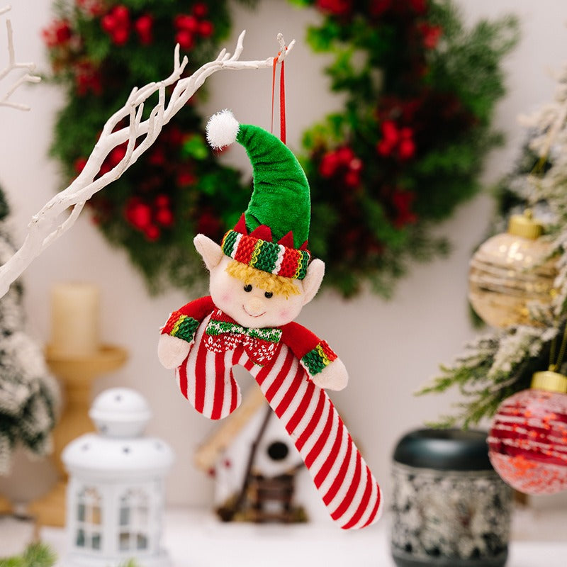 Christmas Elf Candy Cane Ornament for Festive Tree Decor