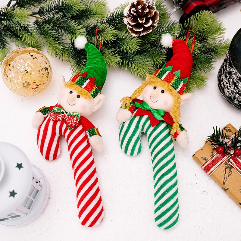 Christmas Elf Candy Cane Ornament for Festive Tree Decor