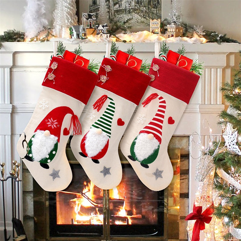 Faceless Santa Stocking Plush Christmas Mantel Decoration