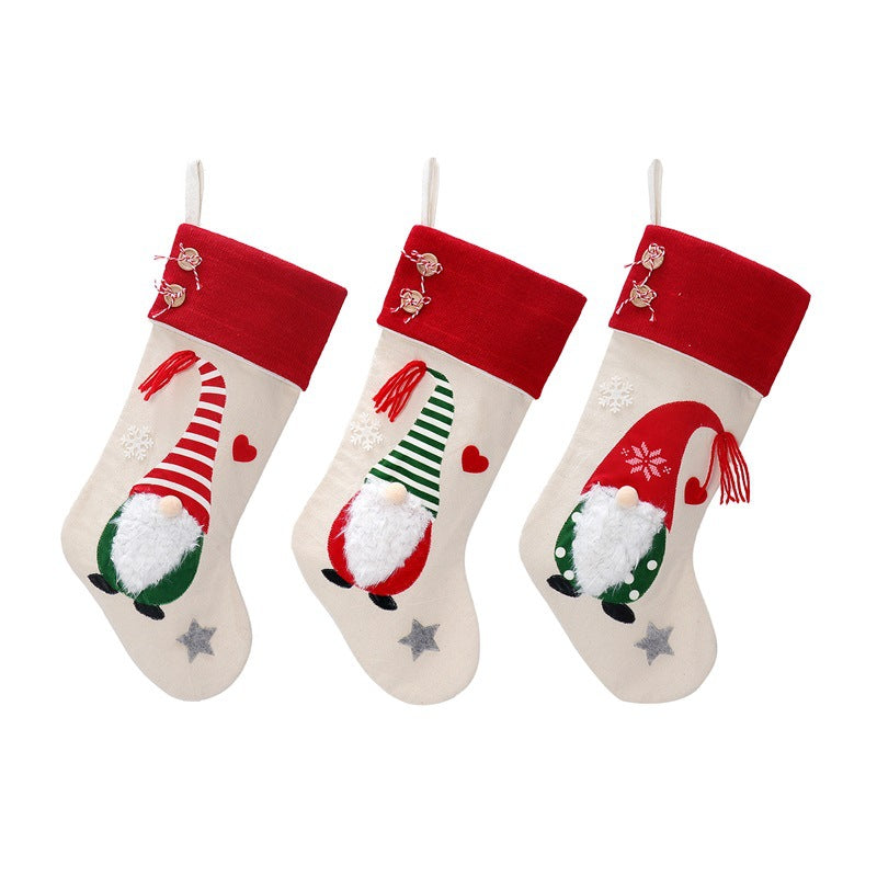 Faceless Santa Stocking Plush Christmas Mantel Decoration