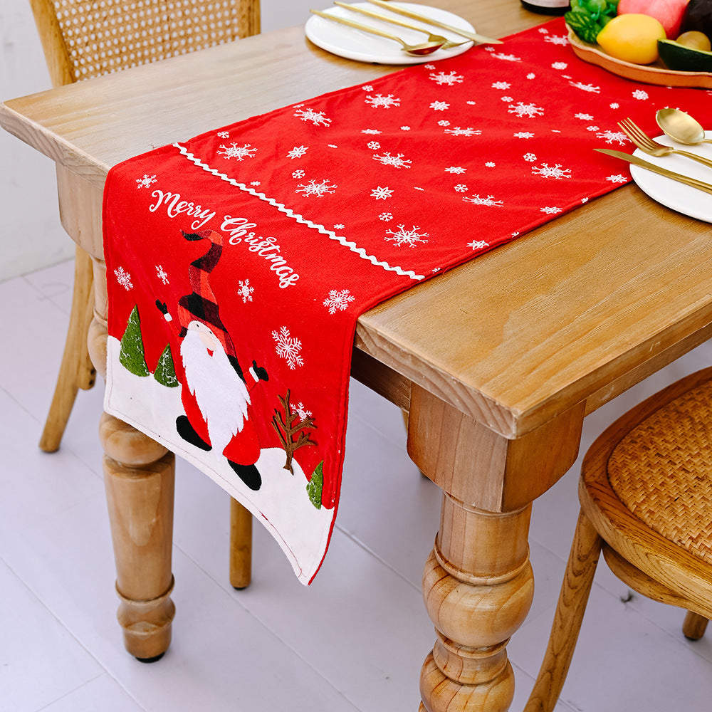 Christmas Table Runner With Festive Snowflake Design