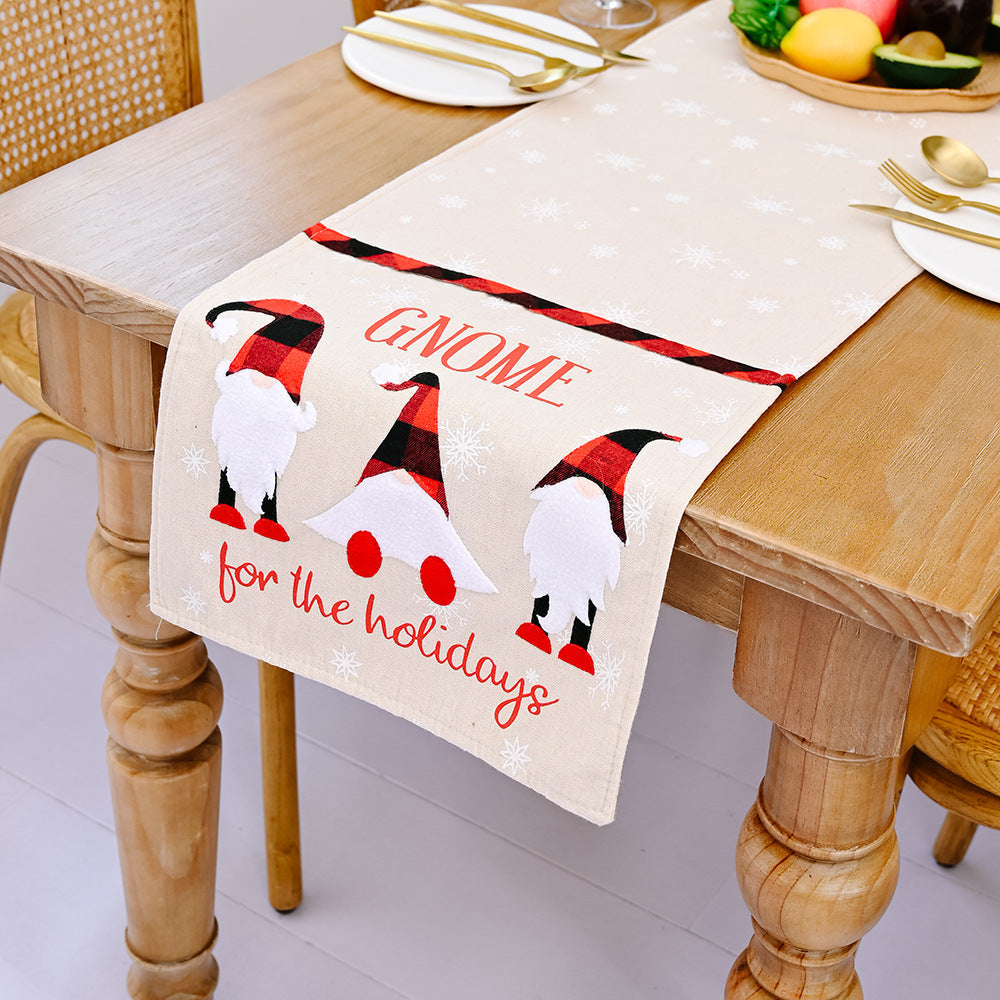 Christmas Table Runner With Festive Snowflake Design
