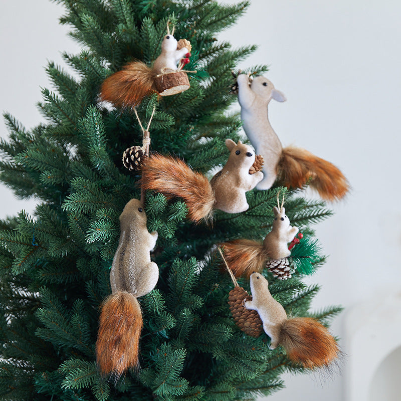 Christmas Squirrel Ornaments for Woodland Tree Character