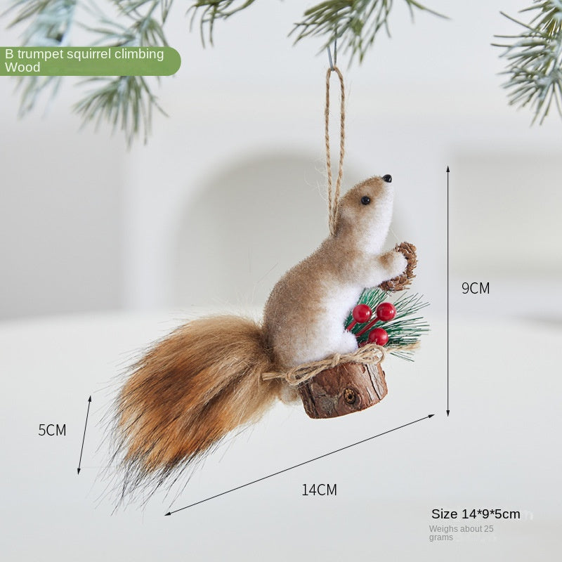 Christmas Squirrel Ornaments for Woodland Tree Character