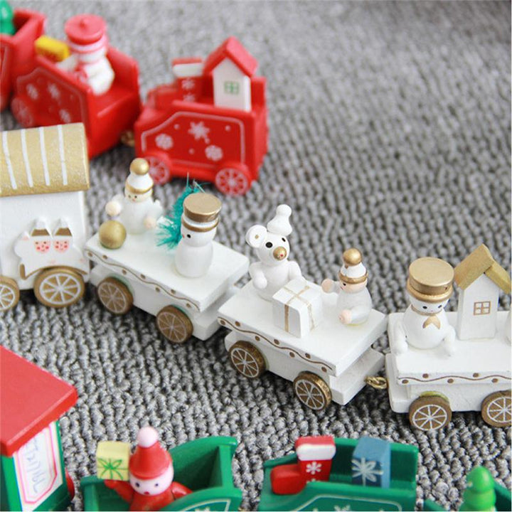 Wooden Christmas Train Decor for Cheerful Festive Displays