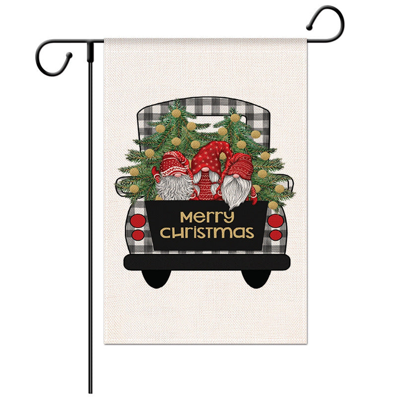 Double-Sided Christmas Garden Flag with Santa Design