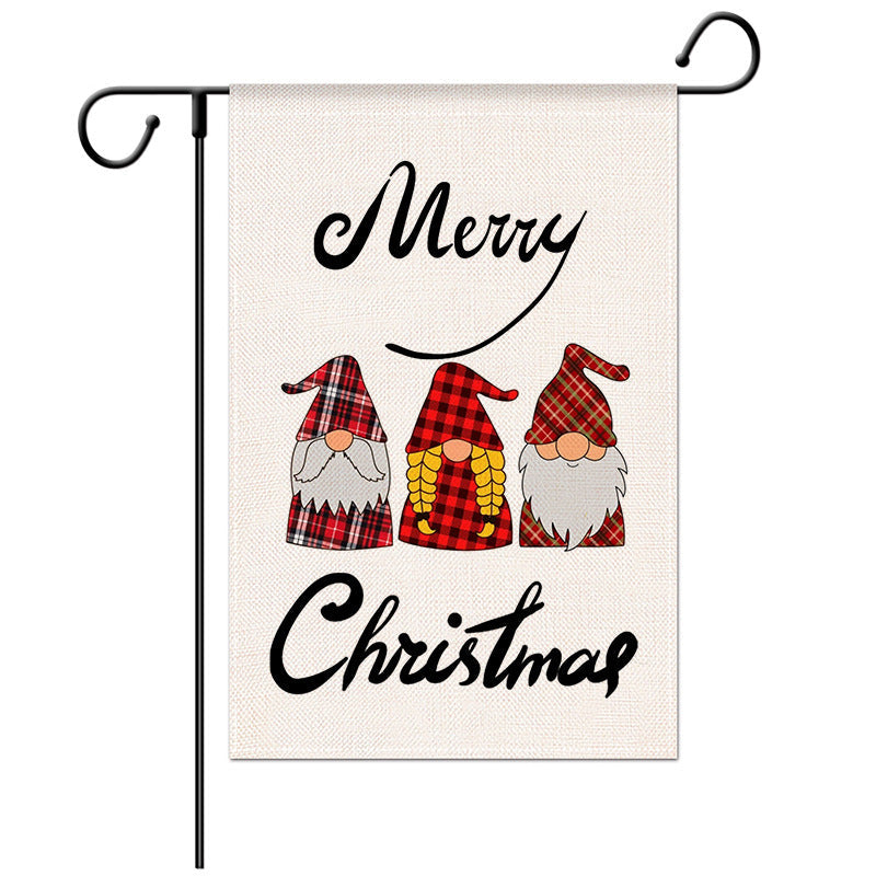 Double-Sided Christmas Garden Flag with Santa Design
