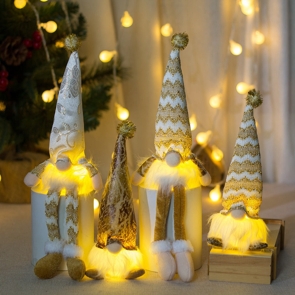 Gold Christmas Gnome Decoration for Elegant Mantels