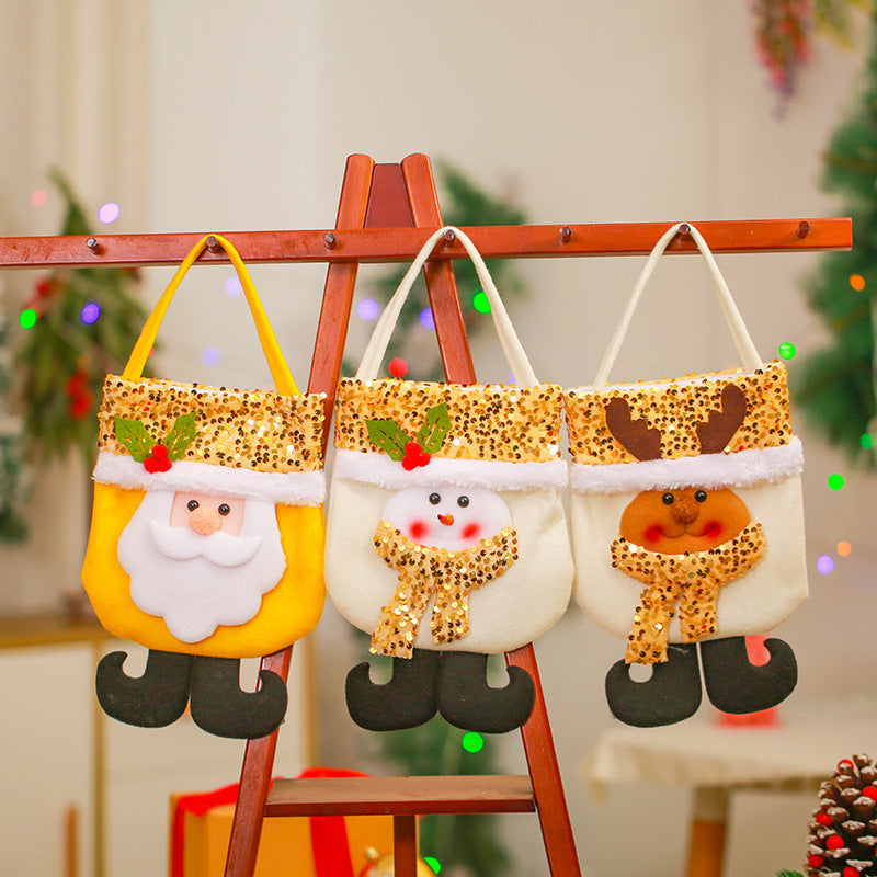 Santa Gift Bag, Glitter Christmas Tree And Home Decor