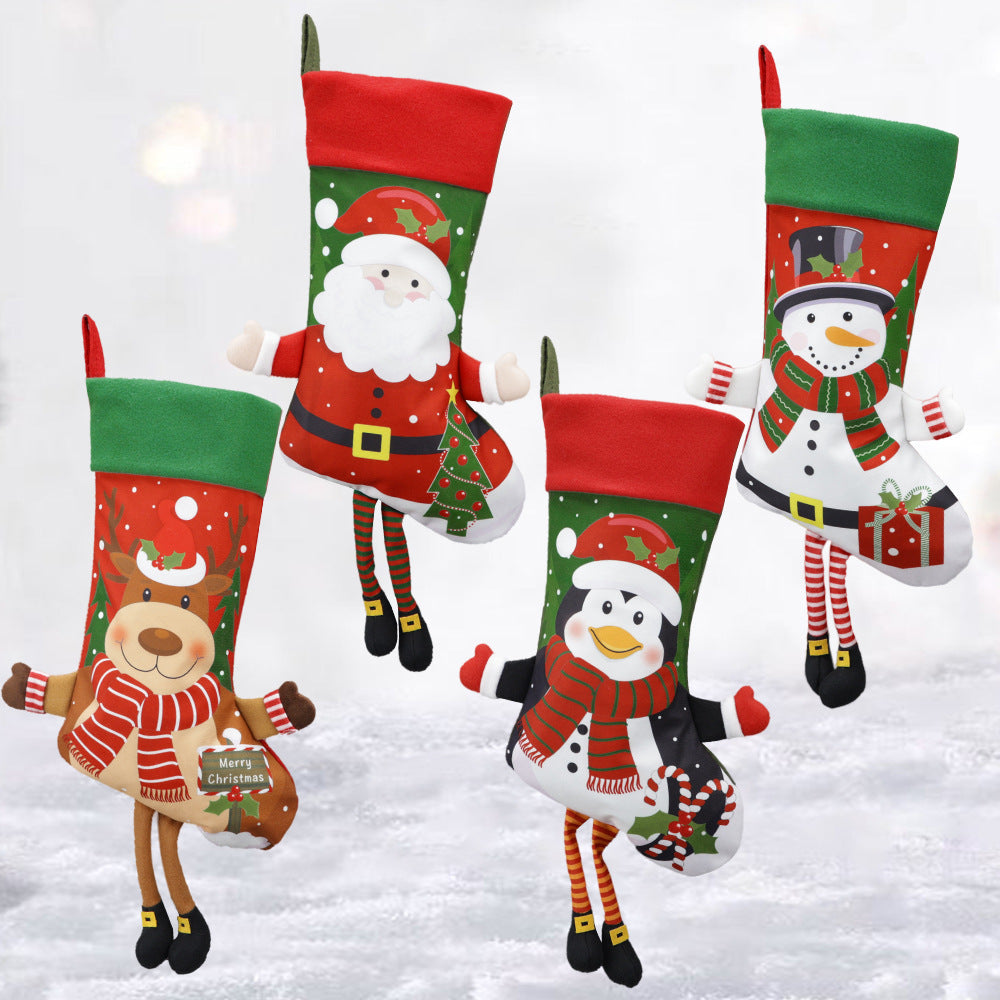 Christmas Stocking Set: 4 Festive Character Holders