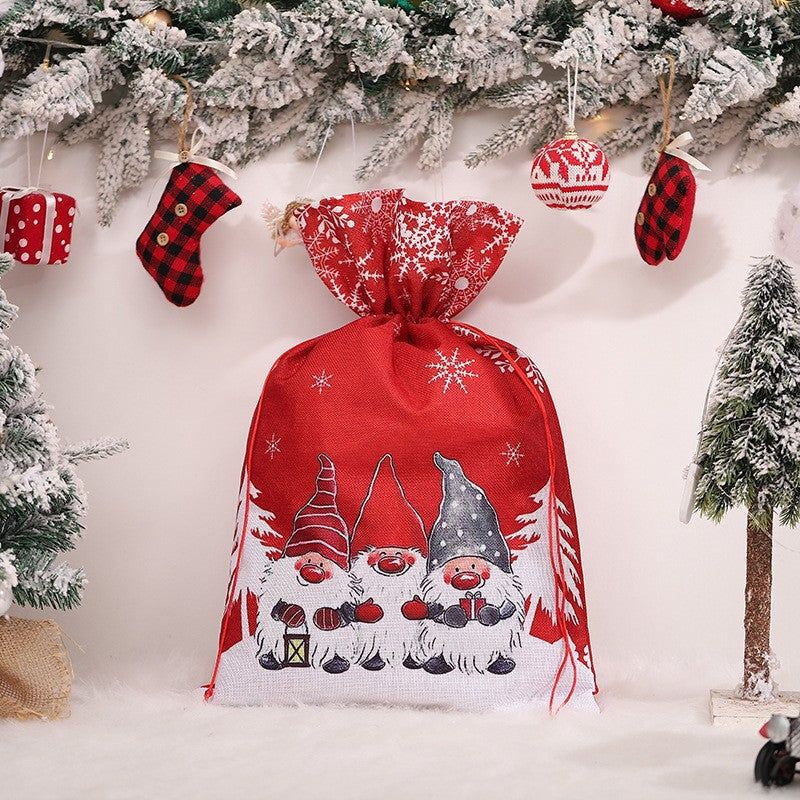 Christmas Gift Bags With Drawstring, Reusable Set
