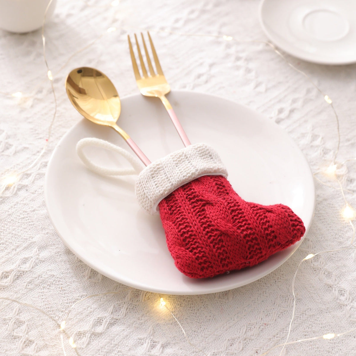Mini Knitted Christmas Stockings for Festive Tables