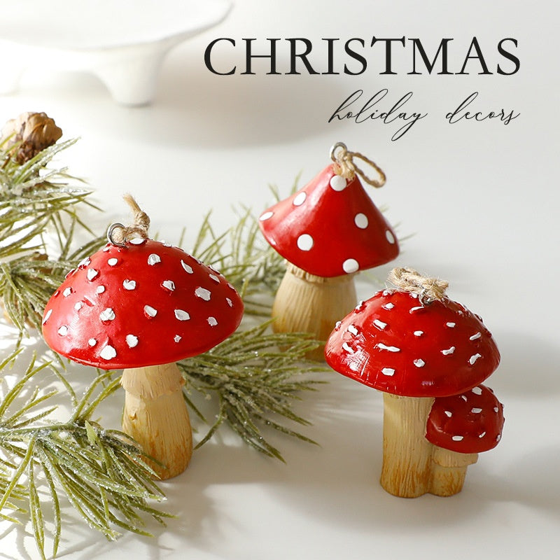 Christmas Mushroom Ornaments for Woodland Tree Charm Decor