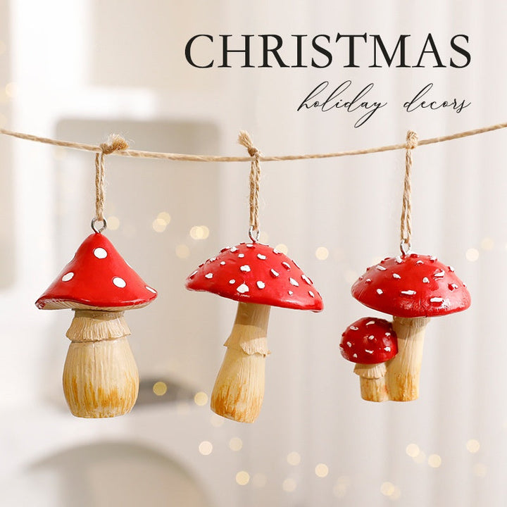 Christmas Mushroom Ornaments for Woodland Tree Charm Decor