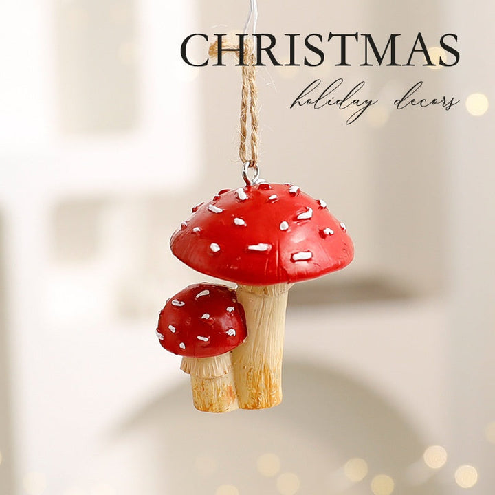 Christmas Mushroom Ornaments for Woodland Tree Charm Decor