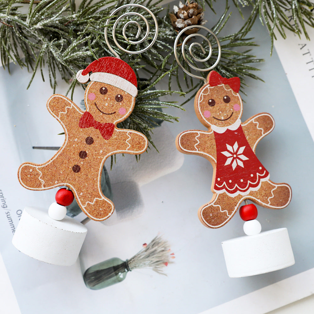 Gingerbread Elf — Festive Desk Card Holder Decoration