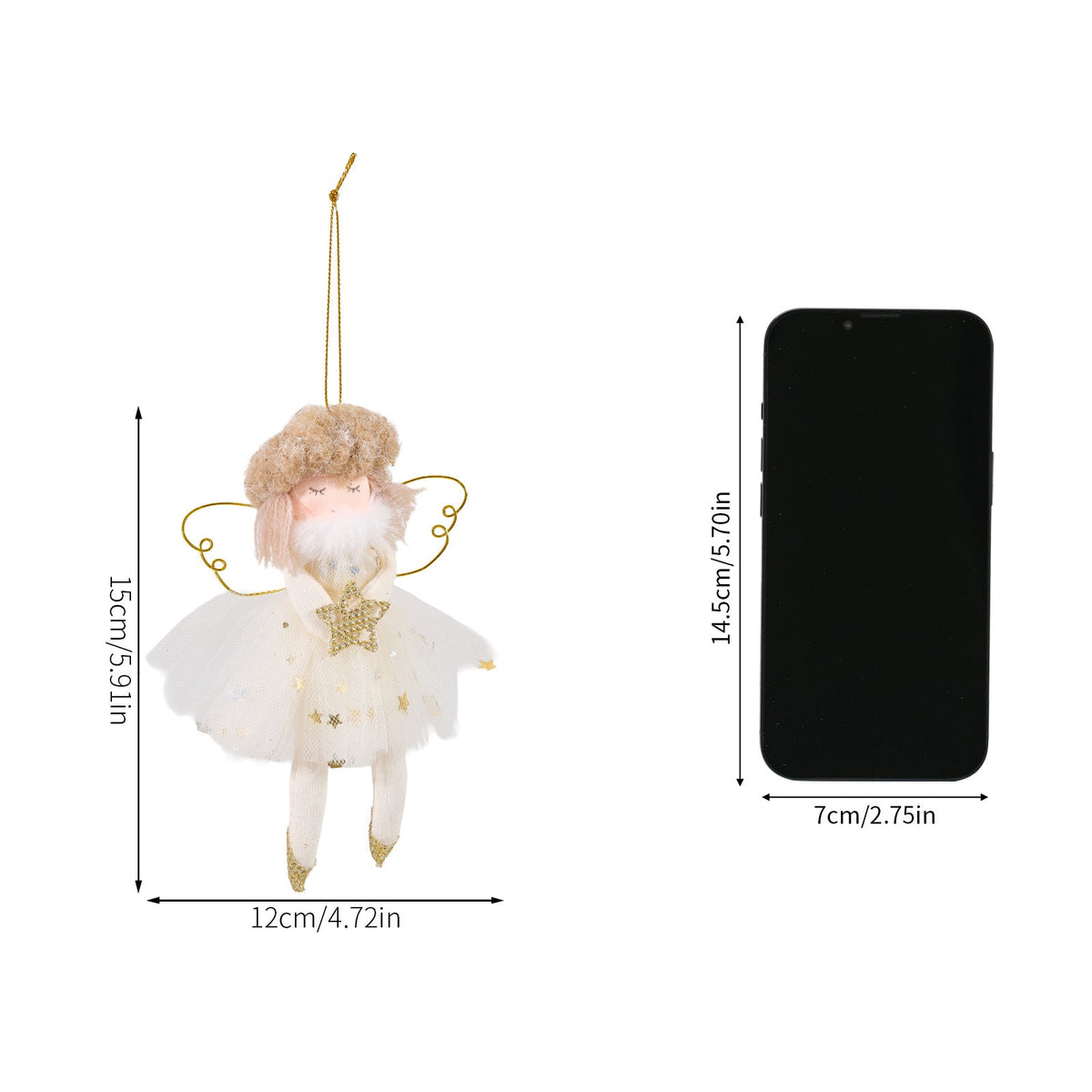 Christmas Angel Ornament — Soft Pastel Tree Charm