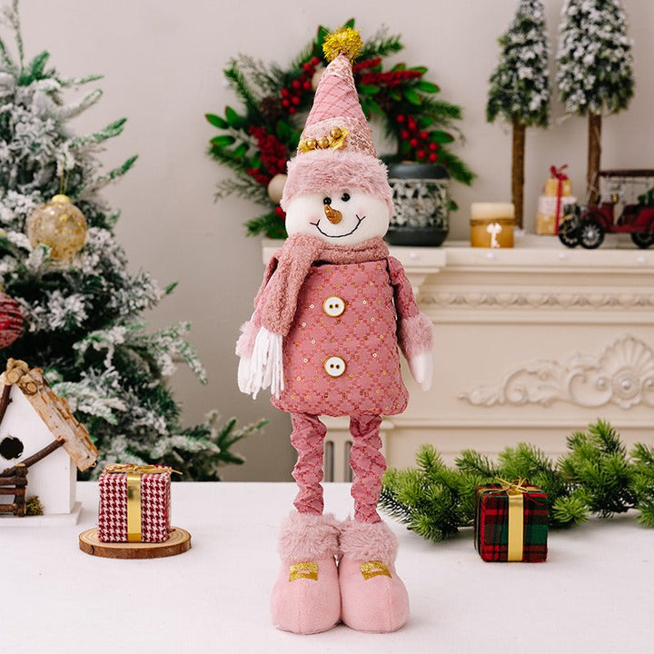 Pink Christmas Decoration Set – 3 Plush Holiday Dolls
