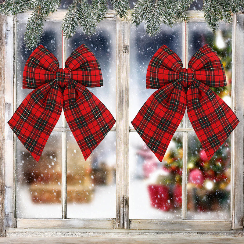 Plaid Christmas Bow Ornament for Festive Holiday Decor
