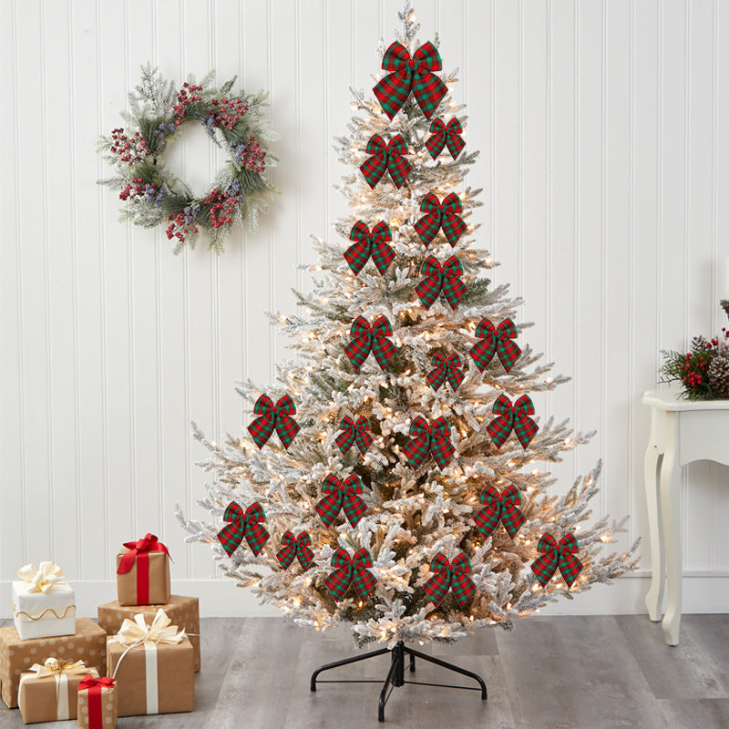 Plaid Christmas Bow Ornament for Festive Holiday Decor