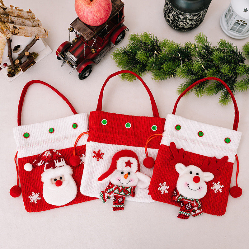 Reusable Christmas Gift Bags With Plush Characters