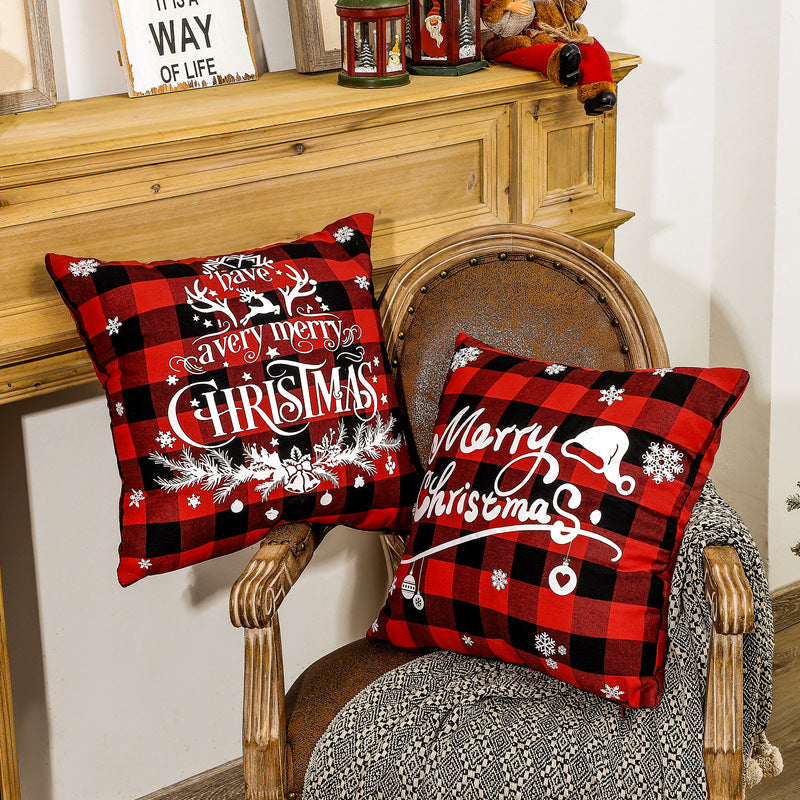 Christmas Pillow Cover Red Buffalo Check Holiday Decor