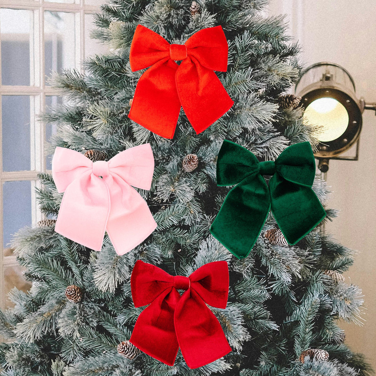 Christmas Velvet Bow Ornaments for Festive Trees