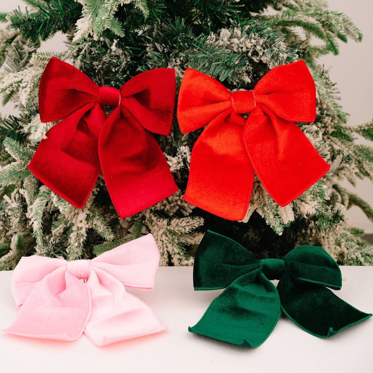 Christmas Velvet Bow Ornaments for Festive Trees
