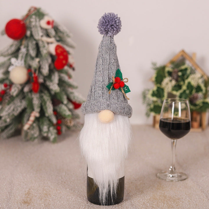 Christmas Wine Bottle Covers | Festive Gnome Decor