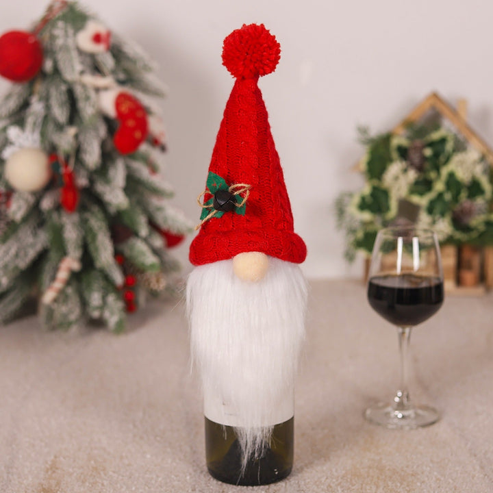 Christmas Wine Bottle Covers | Festive Gnome Decor