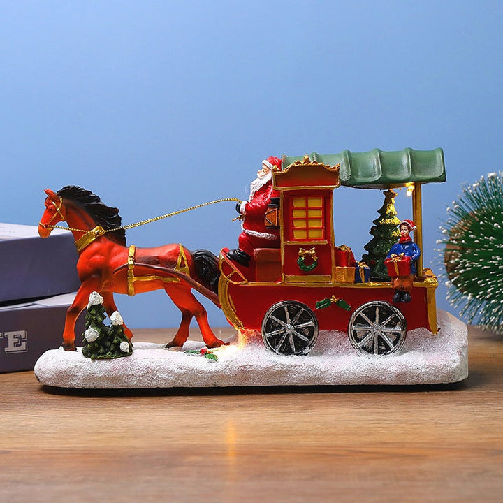 Illuminated Musical Christmas Resin House Decoration