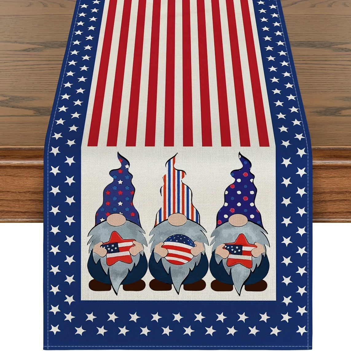 Patriotic Christmas Table Runner for Festive Tables