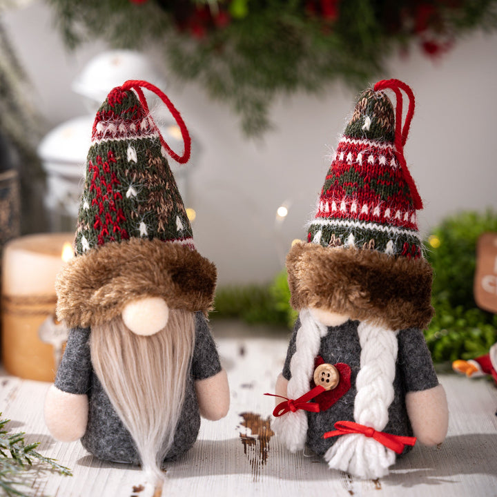 Christmas Elf Ornaments with Warm LED Glow for Trees
