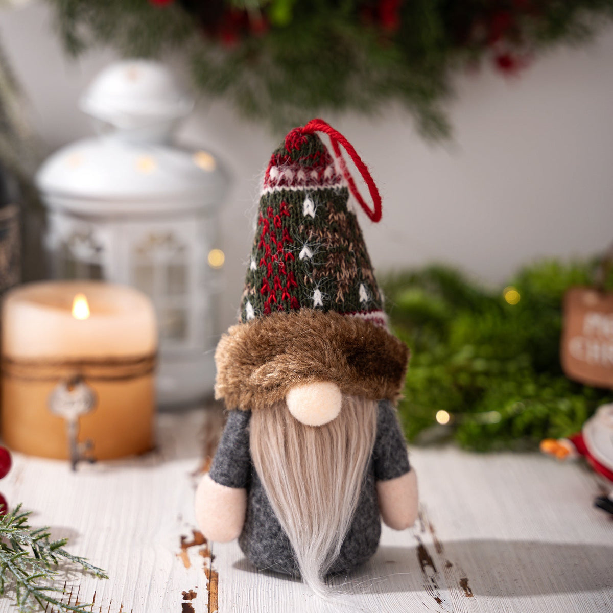 Christmas Elf Ornaments with Warm LED Glow for Trees