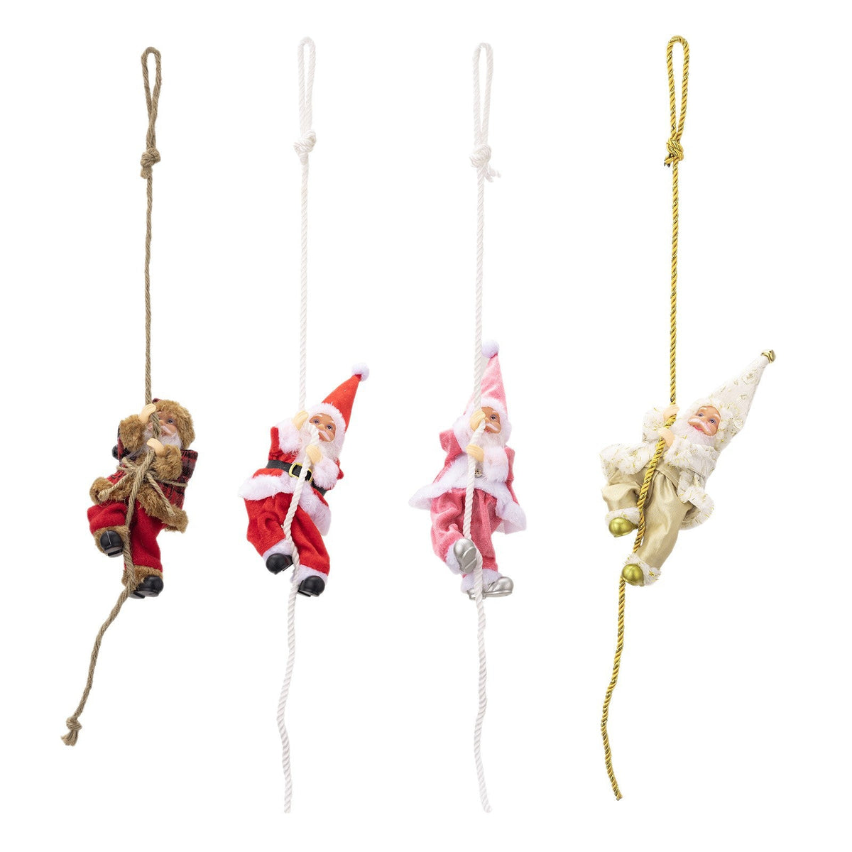 Climbing Santa Christmas Ornament for Festive Displays