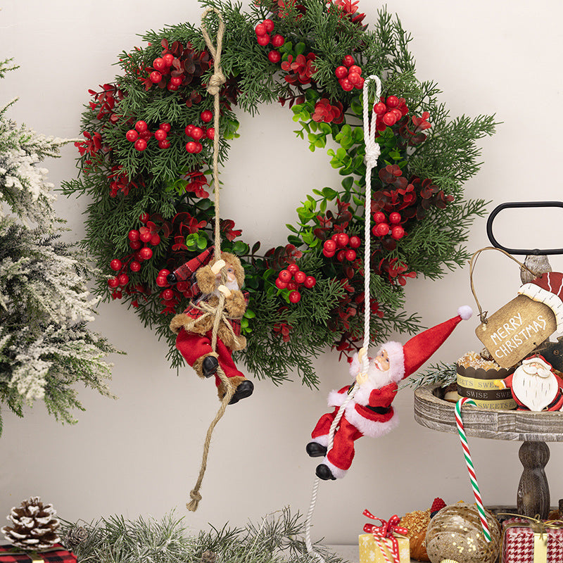Climbing Santa Christmas Ornament for Festive Displays