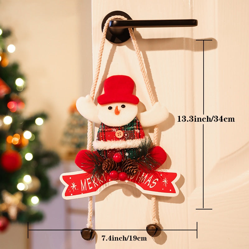 Christmas Door Hanger Santa Reindeer Holiday Display