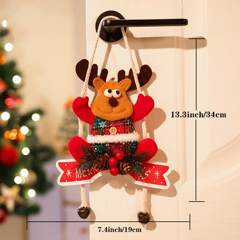 Christmas Door Hanger Santa Reindeer Holiday Display